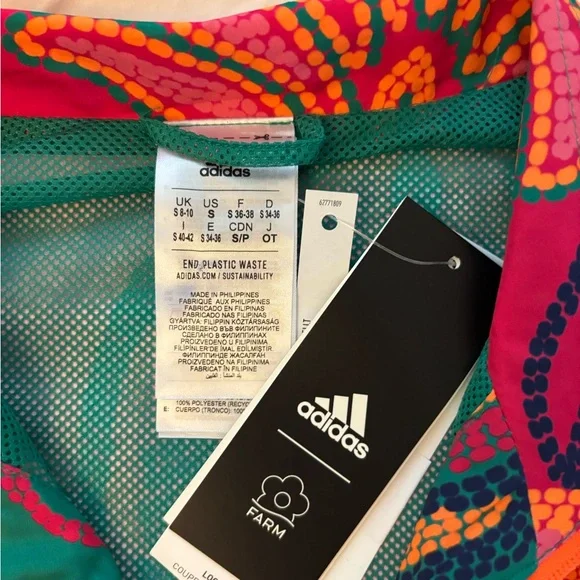 adidas FARM RIO NWT Women’s Pineapple Floral Windbreaker AOP Kimono - Picture 3 of 5